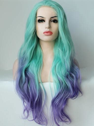 Immerse Yourself in the Allure of 22" Wavy Long Lace Front Two-Tone Wigs