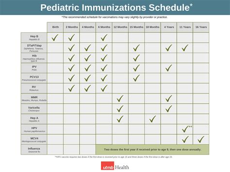 Immunization Age Chart