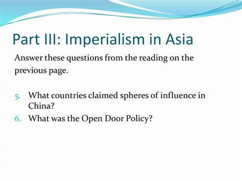 Imperialism In Asia Answer Reader