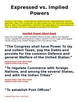 Implied Powers Answers PDF