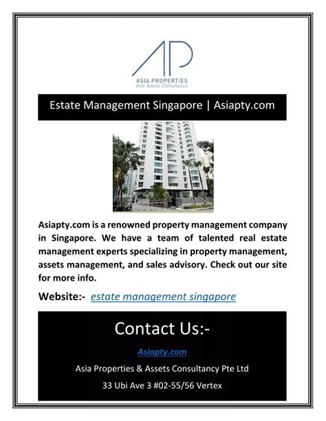 Importance of Estate Management in Singapore