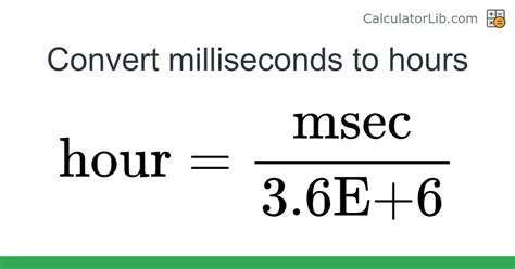 Importance of Milliseconds to Hours Conversion