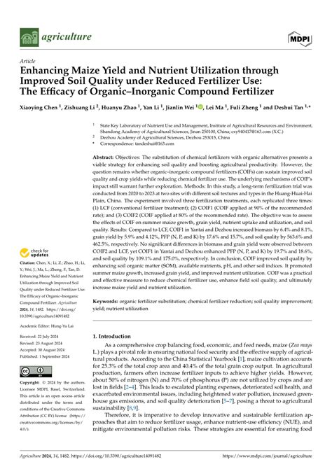 Improved Fertilizer Efficacy: