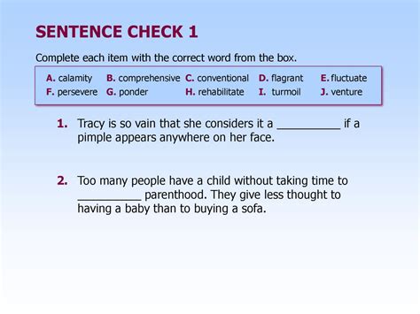 Improving Vocabulary Skills Sentence Check 21 Answers Reader