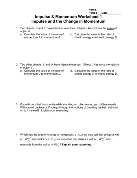 Impulse And Momentum Worksheets Calvin Hobbes Answers Epub