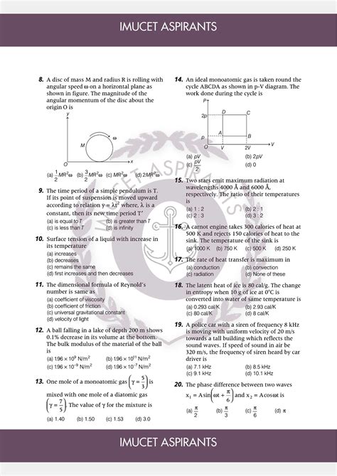 Imu Cet Question Paper With Answers PDF