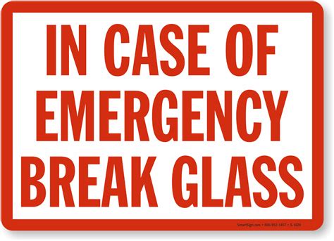 In Case Of Emergency Break Glass Printable