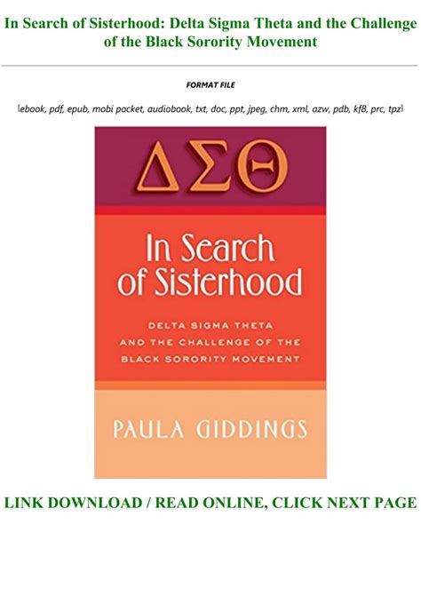 In Search of Sisterhood: Delta Sigma Theta and the Challenge of  Ebook Kindle Editon