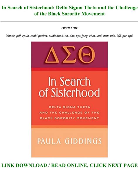 In Search of Sisterhood: Delta Sigma Theta and the Challenge of  Ebook Kindle Editon