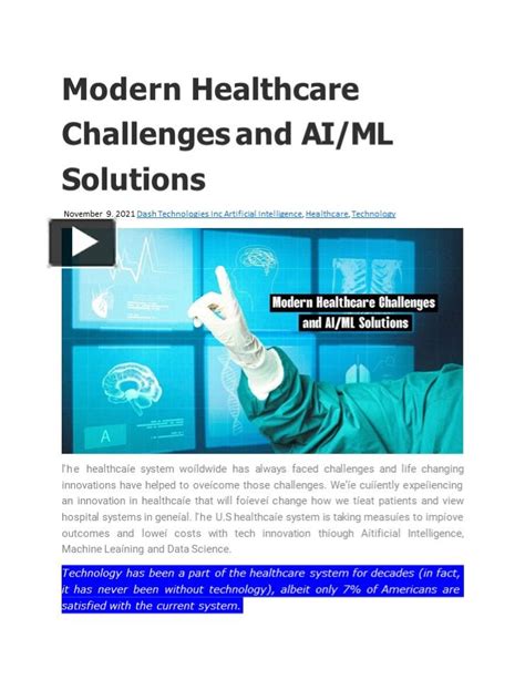 In a FT: AI-Powered Solutions for Modern Healthcare Challenges