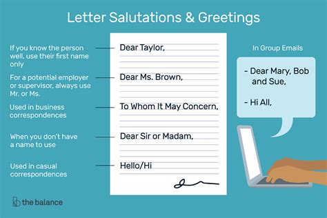 In the Salutation: