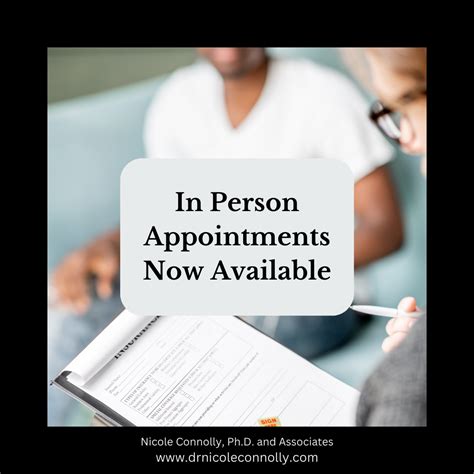 In-person appointments: