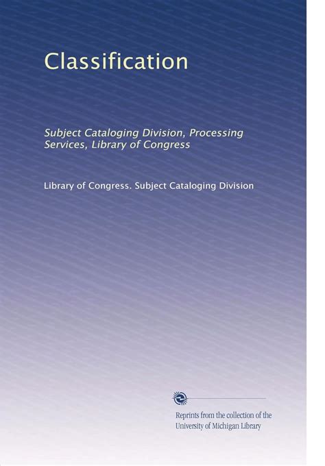 Inauthor Library Of Congress Subject Cataloging Division