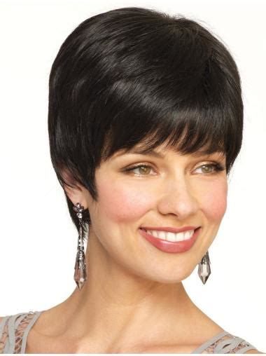 IncLace Frontible Black Straight Cropped Petite Wigs