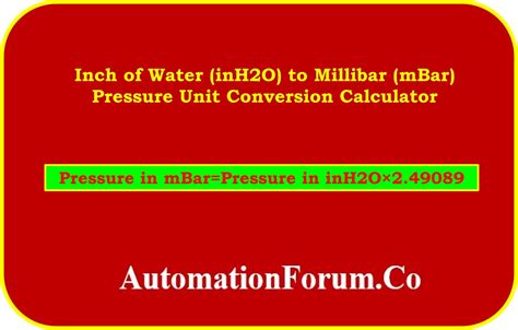 Inches of Water to mbar: A Comprehensive Guide for Pressure Conversions