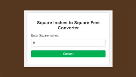 Inches to Square Inches Converter: Simplify Your Calculations with Ease