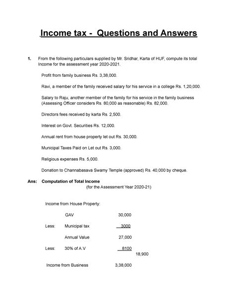 Income Tax Common Queries Questions And Answers Compiled PDF