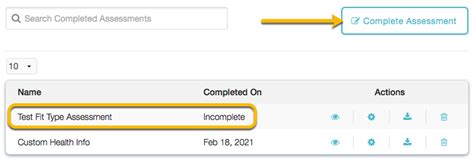 Incomplete Assessment: