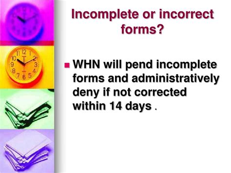 Incomplete or Incorrect Form: