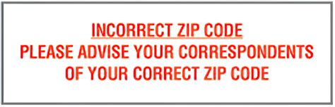 Incorrect zip code: