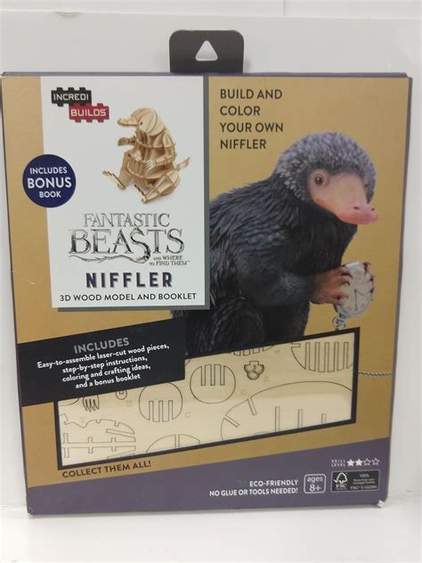 IncrediBuilds Fantastic Beasts and Where to Find Them Niffler 3D Wood Model and Booklet Doc