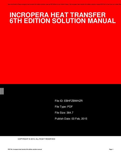 Incropera 6th Edition Solutions Manual PDF