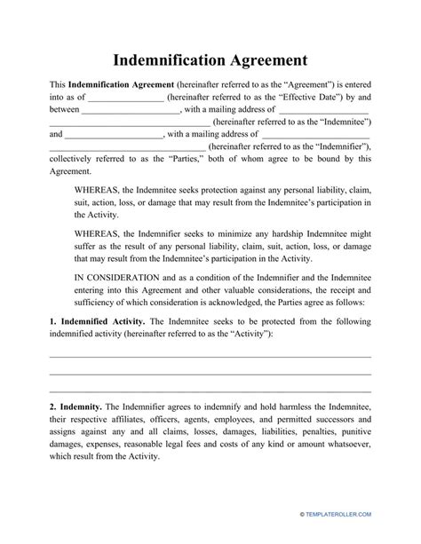 Indemnification Letter Sample: Protect Your Business and Interests