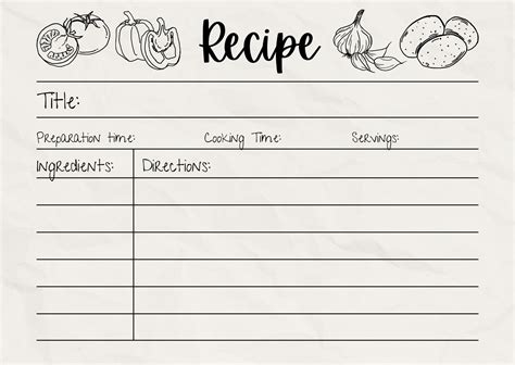 Index Card Recipe Template