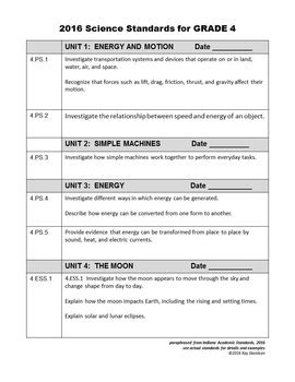 Indiana Science Standards Review Answers PDF