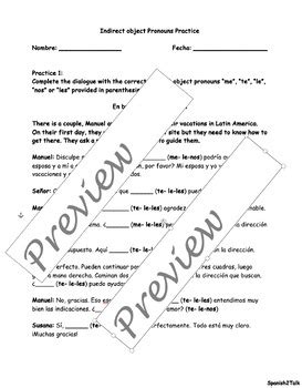 Indirect Object Pronouns Answer Key Hs701 Reader