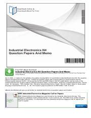 Industrial Electronics N4 Past Exam Papers Ebook Kindle Editon