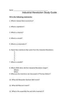 Industrial Revolution Review Guide Answers Epub