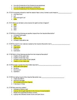 Industrialization Nationalism Test Answer Key Doc