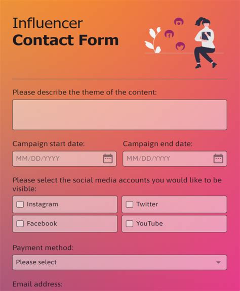 Influencer Contact Template