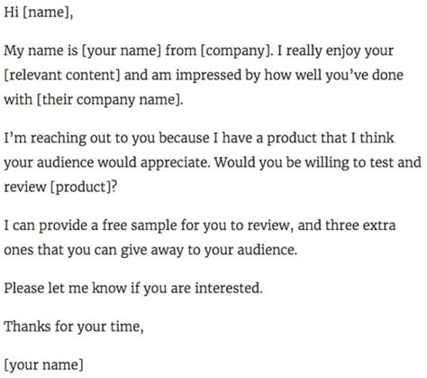 Influencer Outreach Email Template