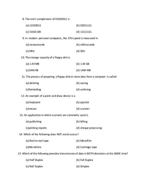 Information Technology Multiple Choice Questions And Answers PDF