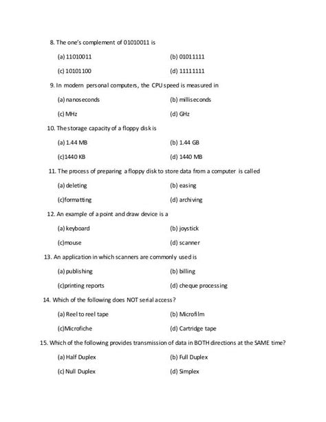 Information Technology Questions And Answers Multiple Choice Doc