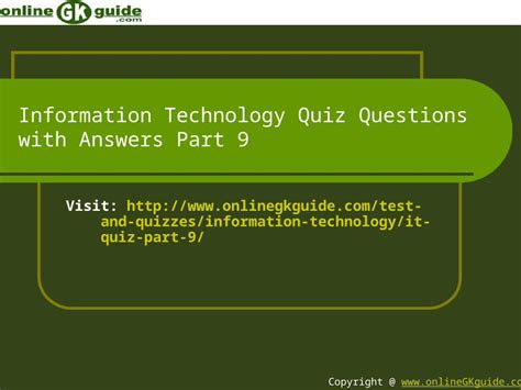 Information Technology Quiz Questions And Answers Ppt Doc