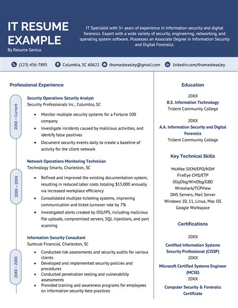 Information Technology Resume Template
