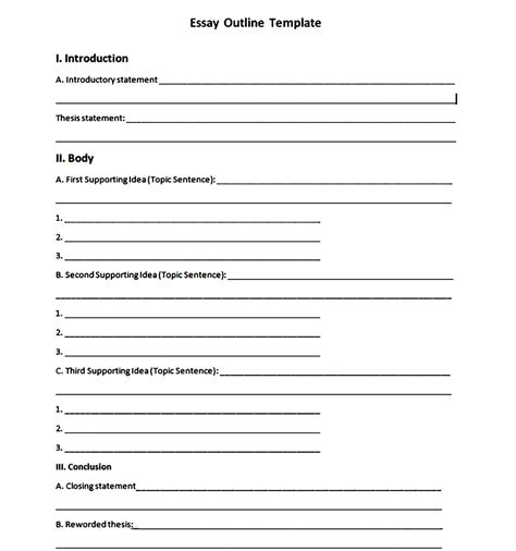 Informational Essay Outline Template