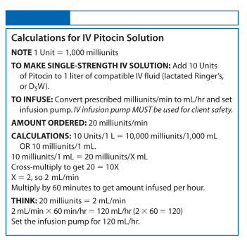 Initial Neonatal Care 210 Calculations For Iv Pitocin Solution Epub