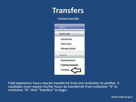 Initiate the Transfer: