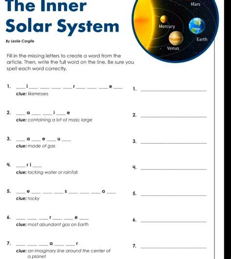 Inner Solar System By Leslie Cargile Answers Epub