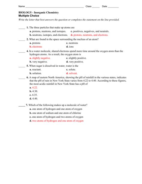 Inorganic Chemistry Multiple Choice Questions Answers PDF