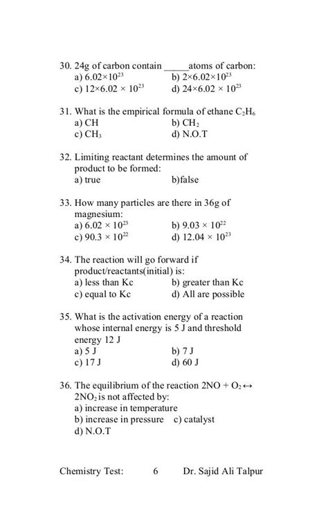 Inorganic Chemistry Multiple Choice Questions Answers PDF