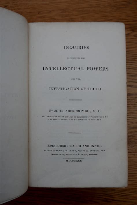 Inquiries Concerning the Intellectual Powers and the Investigation of Truth