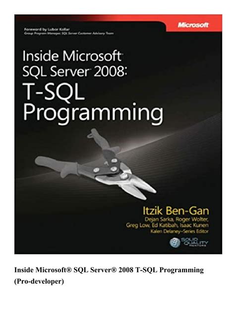 Inside Microsoft SQL Server 2008: T-SQL Programming (Pro-Developer) Kindle Editon