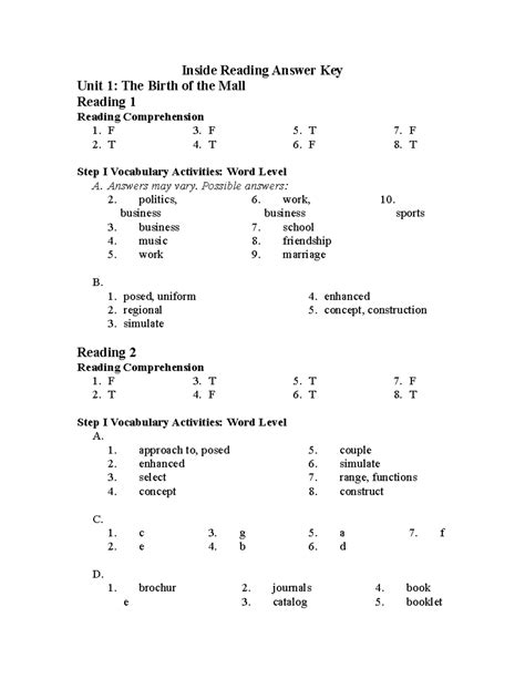 Inside Reading Answer Key Eapresources Home Epub