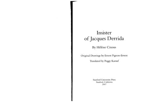 Insister of Jacques Derrida Doc