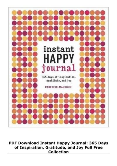 Instant Happy Journal Inspiration Gratitude Epub